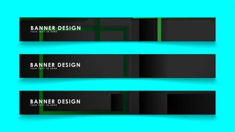 Abstract geometric and rectangular pattern banners with green gradients. Vect Illustrazione stock
