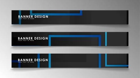 Abstract geometric and rectangular pattern banners with blue gradients. Vecto Illustrazione stock