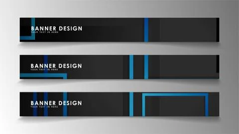 Abstract geometric and rectangular pattern banners with blue gradients. Vecto イラスト素材