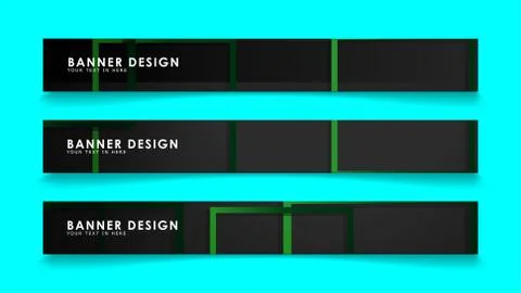 Abstract geometric and rectangular pattern banners with green gradients. Vect Illustrazione stock