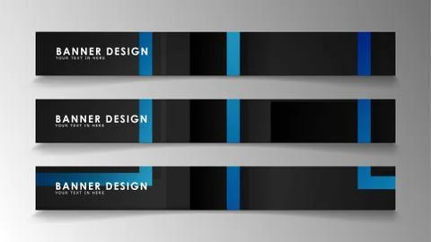 Abstract geometric and rectangular pattern banners with blue gradients. Vecto Illustrazione stock