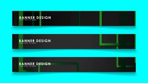 Abstract geometric and rectangular pattern banners with green gradients. Vect 스톡 일러스트