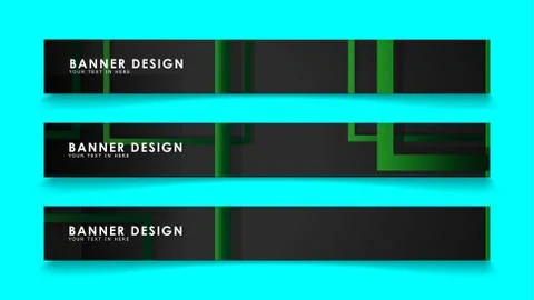 Abstract geometric and rectangular pattern banners with green gradients. Vect 库存插图