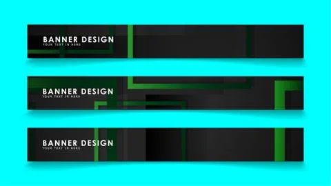 Abstract geometric and rectangular pattern banners with green gradients. Vect Illustrazione stock