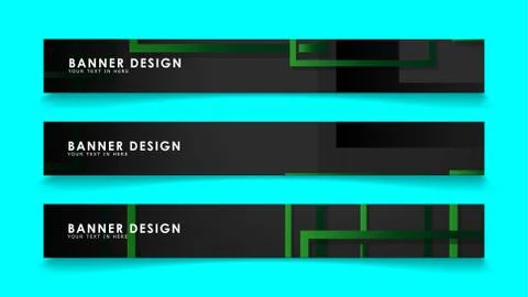 Abstract geometric and rectangular pattern banners with green gradients. Vect Stock Illustration