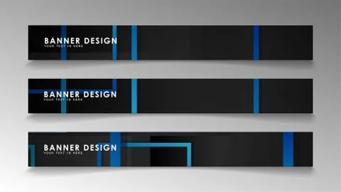 Abstract geometric and rectangular pattern banners with blue gradients. Vecto Stock Illustration