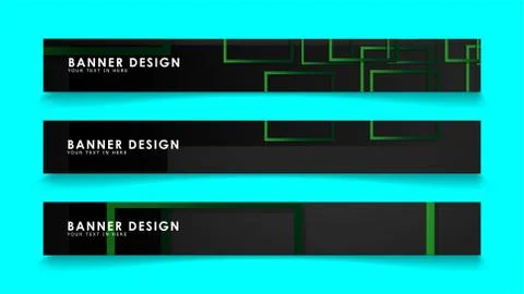 Abstract geometric and rectangular pattern banners with green gradients. Vect Stockillustratie