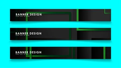 Abstract geometric and rectangular pattern banners with green gradients. Vect Stock Illustration