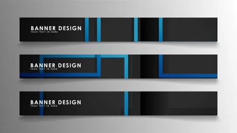 Abstract geometric and rectangular pattern banners with blue gradients. Vecto 库存插图