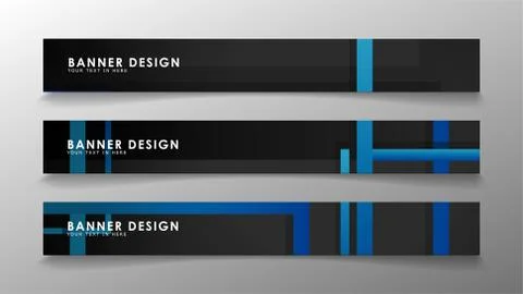 Abstract geometric and rectangular pattern banners with blue gradients. Vecto 库存插图