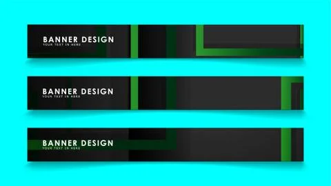 Abstract geometric and rectangular pattern banners with green gradients. Vect Illustrazione stock