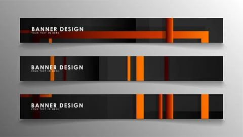 Abstract geometric and rectangular pattern banners with orange gradients Illustrazione stock
