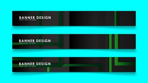 Abstract geometric and rectangular pattern banners with green gradients. Vect Illustrazione stock
