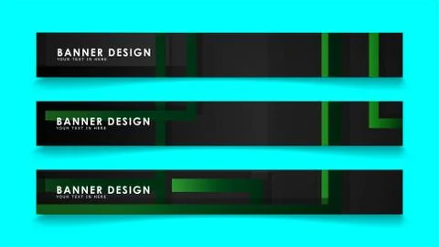 Abstract geometric and rectangular pattern banners with green gradients. Vect 스톡 일러스트