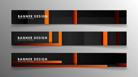 Abstract geometric and rectangular pattern banners with orange gradients 스톡 일러스트
