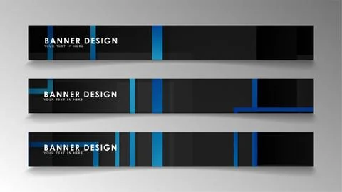 Abstract geometric and rectangular pattern banners with blue gradients. Vecto Illustrazione stock