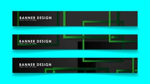 Abstract geometric and rectangular pattern banners with green gradients. Vect 스톡 일러스트