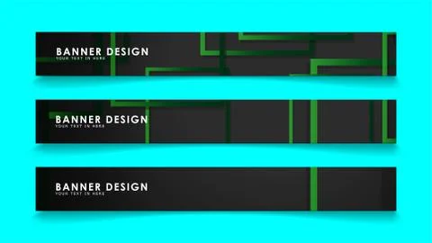 Abstract geometric and rectangular pattern banners with green gradients. Vect Stock Illustration