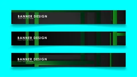 Abstract geometric and rectangular pattern banners with green gradients. Vect Illustrazione stock