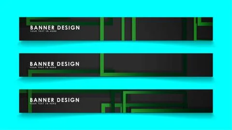 Abstract geometric and rectangular pattern banners with green gradients. Vect 스톡 일러스트