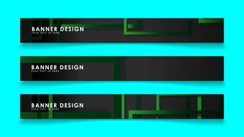 Abstract geometric and rectangular pattern banners with green gradients. Vect 스톡 일러스트
