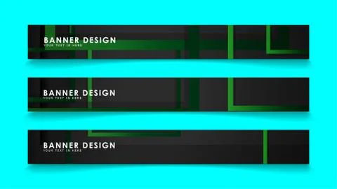 Abstract geometric and rectangular pattern banners with green gradients. Vect 库存插图