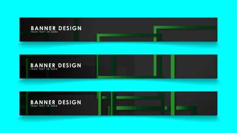 Abstract geometric and rectangular pattern banners with green gradients. Vect Stockillustratie