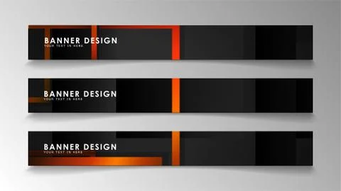 Abstract geometric and rectangular pattern banners with orange gradients Illustrazione stock