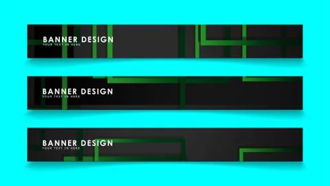 Abstract geometric and rectangular pattern banners with green gradients. Vect 스톡 일러스트