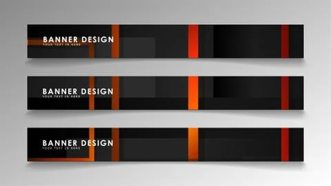 Abstract geometric and rectangular pattern banners with orange gradients Illustrazione stock