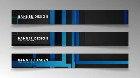 Abstract geometric and rectangular pattern banners with blue gradients. Vecto 스톡 일러스트
