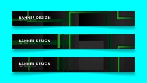 Abstract geometric and rectangular pattern banners with green gradients. Vect 스톡 일러스트