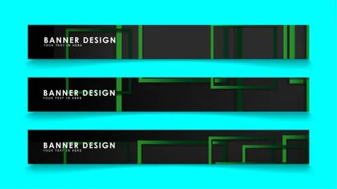 Abstract geometric and rectangular pattern banners with green gradients. Vect Stockillustratie