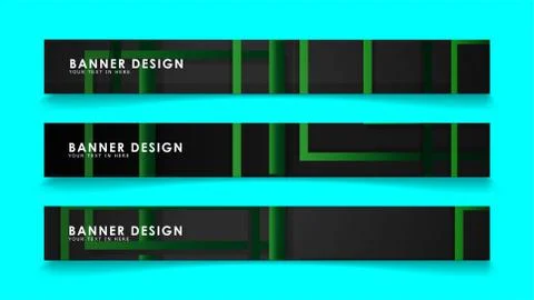 Abstract geometric and rectangular pattern banners with green gradients. Vect Illustrazione stock