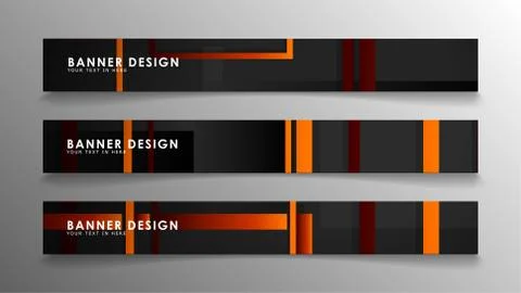 Abstract geometric and rectangular pattern banners with orange gradients Illustrazione stock