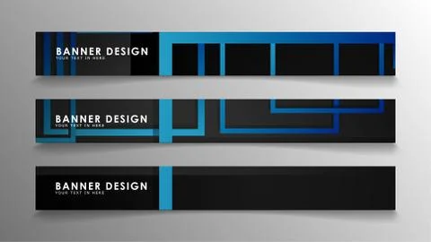 Abstract geometric and rectangular pattern banners with blue gradients. Vecto 스톡 일러스트