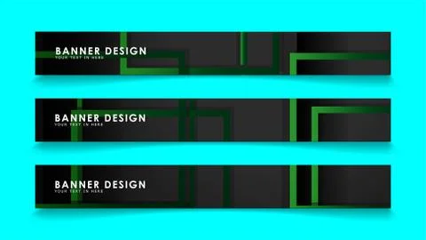 Abstract geometric and rectangular pattern banners with green gradients. Vect Illustrazione stock