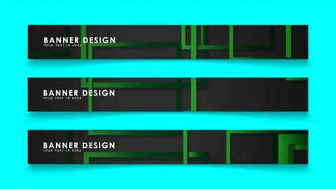 Abstract geometric and rectangular pattern banners with green gradients. Vect 库存插图