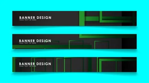 Abstract geometric and rectangular pattern banners with green gradients. Vect 스톡 일러스트