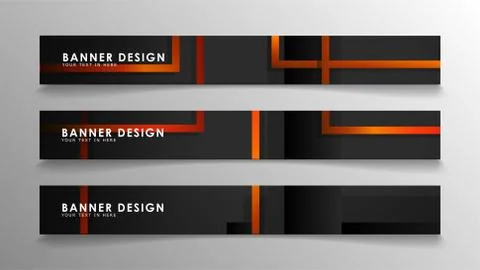 Abstract geometric and rectangular pattern banners with orange gradients 스톡 일러스트