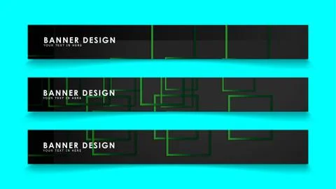 Abstract geometric and rectangular pattern banners with green gradients. Vect 스톡 일러스트