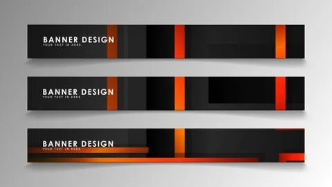 Abstract geometric and rectangular pattern banners with orange gradients 스톡 일러스트