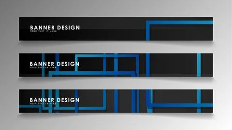 Abstract geometric and rectangular pattern banners with blue gradients. Vecto 스톡 일러스트