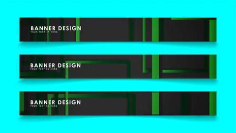 Abstract geometric and rectangular pattern banners with green gradients. Vect 스톡 일러스트