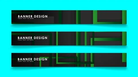 Abstract geometric and rectangular pattern banners with green gradients. Vect 스톡 일러스트
