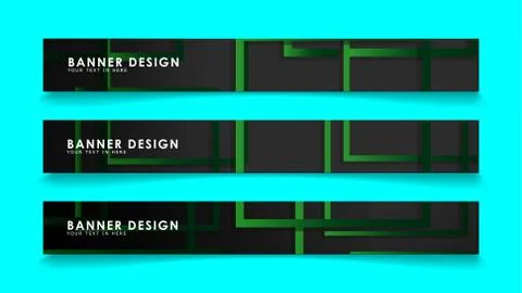 Abstract geometric and rectangular pattern banners with green gradients. Vect Illustrazione stock