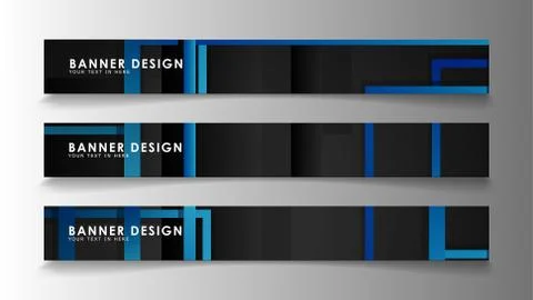 Abstract geometric and rectangular pattern banners with blue gradients. Vecto 스톡 일러스트