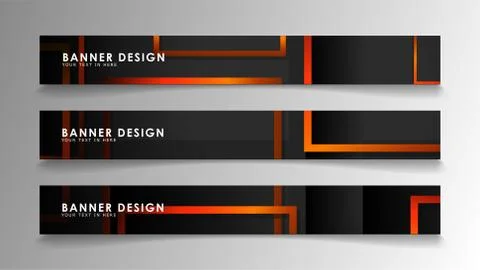 Abstract geometric and rectangular pattern banners with orange gradients 스톡 일러스트