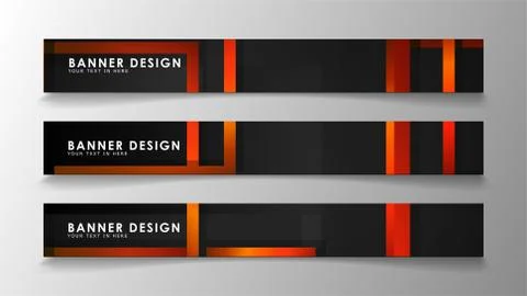 Abstract geometric and rectangular pattern banners with orange gradients 스톡 일러스트