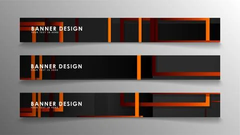Abstract geometric and rectangular pattern banners with orange gradients 스톡 일러스트